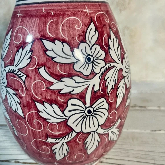 Vintage Orvieto Deruta Italy Pottery‎ Floral Jug Pitcher Vase Earthenware - Picture 7 of 11